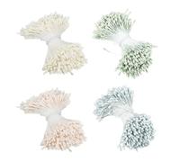 LINTRA 1400 Pièces Pistil Fleur Loisir Creatif, 4 Couleurs Double Tête Faits Main, 2 mm Pistils Fleurs Artificiel, Étamines Faites Main, pour Bouquets DIY, Décorations, Artisanat