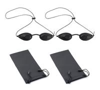 LINTRA 2 Pièces Lunette UV, Ajustable Lunettes Protection, Noir Lunette Eclipse Solaire, Lunettes UV Cabine, Utilisé pour les Soins de Beauté, la Photothérapie