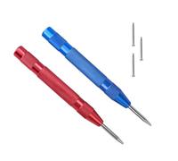 LINTRA 2 Pièces Pointeau a Frapper, 130 mm Réglable Poincon Metal, Mécanisme à Ressort Poinçons Centraux Automatiques, Pointeau Automatique Impact avec 3 Têtes de Rechange, pour Verre, Métal, Bois
