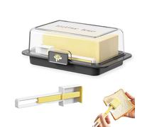 LINTRA Boite a Beurre, Boîte Carrée Boite Fromage avec Couvercle et Fermoirs Boite a Beurre pour Frigo, Couleur Noire Beurier, pour Stocker et Réfrigérer le Beurre et les Fromages en Bloc