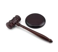 LINTRA Marteau en bois Richter avec socle - Marteau en bois - Peut être utilisé dans les salles de justice et les enchères - Parfait pour les marteaux en bois