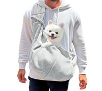 LINTRA Sacs de Transport pour Chiens, Gris Sacs de Transport Bandoulière, Charge Max, 7,5 kg, Sac Bandouliere Chien, Bandoulière pour Animal, pour Marche et Activités de Plein Air