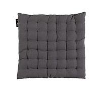 LINUM Pepper Elégante Galette de Chaise 40x40 cm, Coton, Lavable en Machine, Gris Fonce