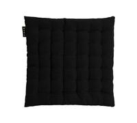 LINUM Pepper Elégante Galette de Chaise 40x40 cm, Coton, Lavable en Machine, Noir