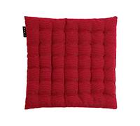 LINUM Pepper Elégante Galette de Chaise 40x40 cm, Coton, Lavable en Machine, Rouge