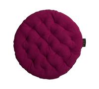 LINUM Pepper Elégante Galette de Chaise Rond Ø 37cm, 100% Coton, Lavable en Machine, Aubergine