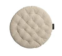 LINUM Pepper Elégante Galette de Chaise Rond Ø 37cm, 100% Coton, Lavable en Machine, Beige Chine