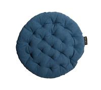 LINUM Pepper Elégante Galette de Chaise Rond Ø 37cm, 100% Coton, Lavable en Machine, Bleu Nuit