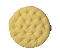 LINUM Pepper Elégante Galette de Chaise Rond Ø 37cm, 100% Coton, Lavable en Machine, Jaune Mangue