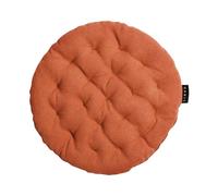 LINUM Pepper Elégante Galette de Chaise Rond Ø 37cm, 100% Coton, Lavable en Machine, Orange Rouille