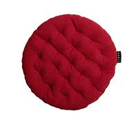 LINUM Pepper Elégante Galette de Chaise Rond Ø 37cm, 100% Coton, Lavable en Machine, Rouge