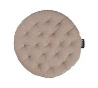 LINUM Pepper Elégante Galette de Chaise Rond Ø 37cm, 100% Coton, Lavable en Machine, Taupe Foncé