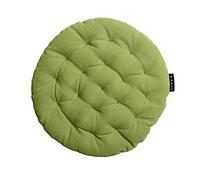 LINUM Pepper Elégante Galette de Chaise Rond Ø 37cm, 100% Coton, Lavable en Machine, Vert Mousse