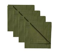 Linum Serviette Robert Lot de 4 Vert olive foncé
