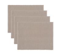 LINUM UNI Set de Table Lot de 4 35x46 cm, Coton Côtelé, Lavable en Machine, Taupe