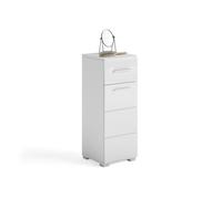 Linus armoire de salle de bain 1 porte, 1 tiroir brillant blanc,blanc.