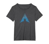 Linux Lovers Tee Arch Linux Vintage usé Logo Open Source Os T-Shirt, Femme Grandes Tailles, Chiné Foncé, 6X