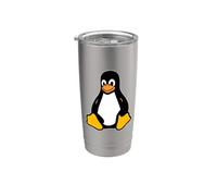 Linux Mascot Tux The Penguin Gobelet isotherme en acier inoxydable double paroi