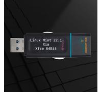 Linux Mint 22.1 « Xiaomi » Clé USB 3.2 bootable 64 Go (USB-A) Système en direct et support d'installation Environ 50 Go libre pour vos données (Xfce)