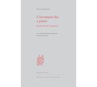 L'inventaire des a priori - recherche de l'originaire