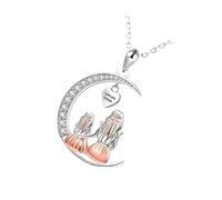 Linvimia Collier arbre de inspiré des zodiaques, pendentif réglable en forme de cœur et de lune, bijoux pour cadeaux d ' anniversaire de mère, de fête des mères