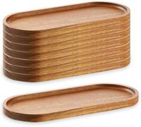Linwnil Lot de 8 plateaux de service ovales en bois de 29 x 10 cm pour charcuterie, fromage, dessert, collation, pain, fruits, apéritifs