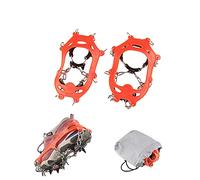 LINXGR Crampons de traction pour enfants à 11 dents antidérapants et durables en acier inoxydable pour la marche, la course, la randonnée, l'alpinisme, la glace, la neige (orange, taille M pour petits