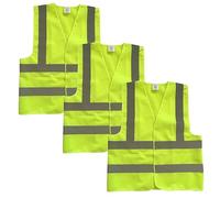 LINXIU Lot de 3 gilets de sécurité de voiture - Jaune - Réfléchissants - Pour automobilistes, conducteurs, travailleurs