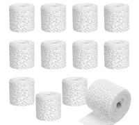 LINXIU Plâtre Bandage 12 Rouleaux Bandes de Plâtre Bricolage Bandes plâtrées en Tissu pour Moulage de Décor et de Masques 5 CM X 2.7 M