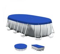 Linxor - Bâche de protection réversible 4 saisons pour piscine hors sol - Ronde 3,05 m - 150 gsm - Bleu et gris