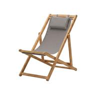 Linxor - Chaise Longue Pliante en Bois, transat de Jardin, de Plage, chilienne inclinable 4 Positions - Toile Coton 380 GSM - Plusieurs Coloris