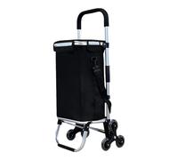 Linxor - Chariot de Courses Pliable en Aluminium 6 Roues, Compartiment Isotherme, capacité 46 L, Charge Max 30 kg - Noir