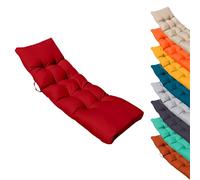 Linxor - Coussin matelassé pour bain de soleil, transat - 185 x 60 cm - Plusieurs coloris