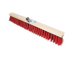 Linxor France ® Balai cantonnier en Bois - 60 cm - Rouge - Norme CE