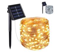 Linxor - Guirlande solaire extérieur lumineuse jardin, terrasse - Ampoules LED 8 modes - 7 m - Blanc chaud