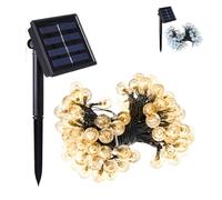 Linxor - Guirlande solaire extérieure lumineuse jardin, terrasse - Grosses ampoules LED Ø 2.2 cm, 8 modes - 17 m - Blanc chaud