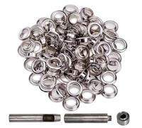 Linxor - Kit de 100 Oeillets en métal avec Set d'outils - Diam 12mm