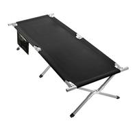 Linxor - Lit de Camp Pliable, de Couchage pour Camping, randonnée avec Sac de Transport - 70 x 210 cm - Noir
