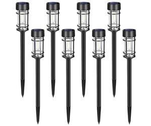 Linxor - Lot de 2, 4 ou 8 lampes solaires extérieures à planter, éclairage LED - Noir