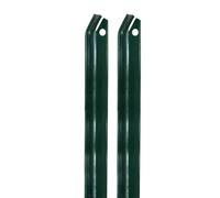 Linxor - Lot de 2 piquets jambe de force pour grillage, clôture de jardin, Acier plastifié - 2 m - Vert