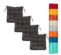 Linxor - Lot de 4 galettes, Coussins carrés capitonnés pour Chaise - Plusieurs Coloris