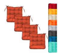 Linxor - Lot de 4 galettes, Coussins carrés capitonnés pour Chaise - Plusieurs Coloris