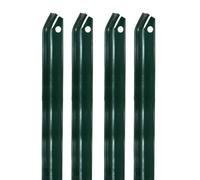 Linxor - Lot de 4 piquets jambe de force pour grillage, clôture de jardin, Acier plastifié - 2 m - Vert