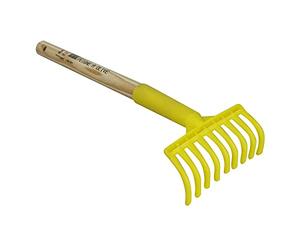 Linxor - Peigne, râteau à olives 9 dents avec manche en bois 40 cm - Jaune
