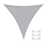 Voile d'ombrage triangulaire imperméable et anti-UV - 4 x 4 x 4 m - Gris - Linxor Gris G