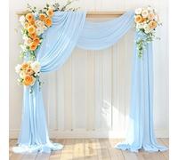 LINXTAR 1 panneau de draperie bleu layette pour arche de mariage, 6 m de long et 76,2 cm de large, en mousseline transparente pour arche de mariage, toile de fond de fête, décoration de cérémonie en