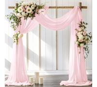 LINXTAR Lot de 2 panneaux de tissu drapé en mousseline de soie transparente pour cabine photo, fête prénuptiale, fête prénatale, église, nouveau-né, photographie, baptême, fête en plein air, 76,2 x