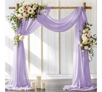 LINXTAR Tissu drapé pour arche de mariage - 76,2 cm x 5,5 m - En mousseline de soie transparente - 1 panneau - Lilas - Pour Pâques, fête prénuptiale, fête prénatale, cabine photo, décoration d'église
