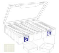 LINYAPRY Boîte de rangement pour perles, 46 petits organiseurs de perles et étuis de rangement en plastique, mini boîtes de rangement transparentes avec couvercle à charnière pour accessoires de