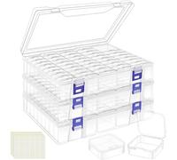 LINYAPRY Lot de 138 petites boîtes de rangement en plastique transparent avec couvercle à charnière pour accessoires de peinture diamant, perles, bijoux, loisirs créatifs